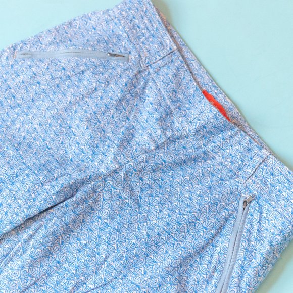 Anthropologie Cartonnier Charlie Shell Print Straight Leg Cropped Trousers Sz 6 - Picture 3 of 10